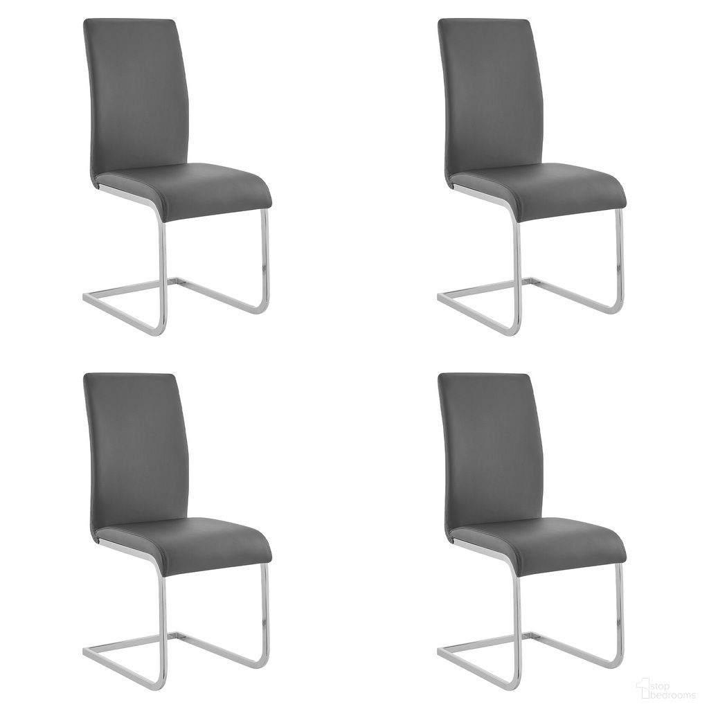 The appearance of Amanda Side Chair Set of 4 In Gray and Chrome designed by Armen Living in the modern / contemporary interior design. This chrome and gray piece of furniture  was selected by 1StopBedrooms from Amanda Collection to add a touch of cosiness and style into your home. Sku: LCAMSIGR;LCAMSIGR. Material: Metal. Chair Type: Side Chair.