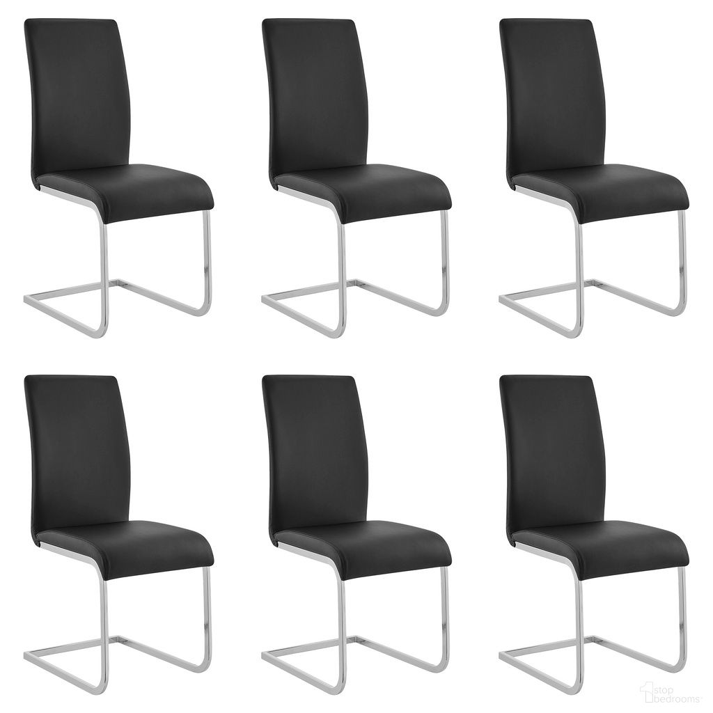 The appearance of Amanda Side Chair Set of 6 In Black and Chrome designed by Armen Living in the modern / contemporary interior design. This black and chrome piece of furniture was selected by 1StopBedrooms from Amanda Collection to add a touch of cosiness and style into your home. Sku: LCAMSIBL;LCAMSIBL;LCAMSIBL. Material: Metal. Chair Type: Side Chair.