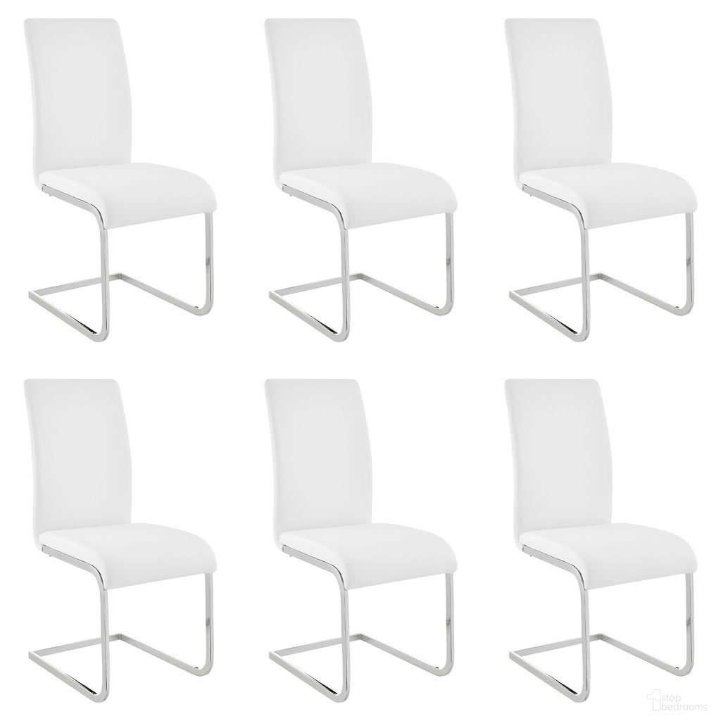 The appearance of Amanda Side Chair Set of 6 In White and Chrome designed by Armen Living in the modern / contemporary interior design. This white and chrome piece of furniture was selected by 1StopBedrooms from Amanda Collection to add a touch of cosiness and style into your home. Sku: LCAMSIWH;LCAMSIWH;LCAMSIWH. Material: Metal. Chair Type: Side Chair.