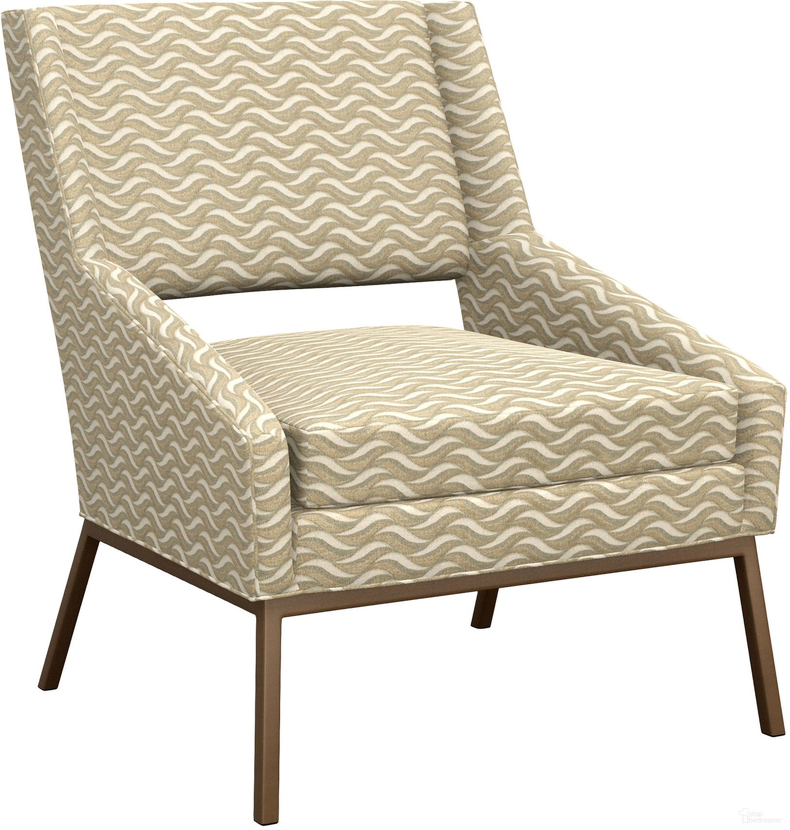 The appearance of Featured Upholstery Amani Chair With Bright Brass In Beige designed by Lexington in the modern / contemporary interior design. This beige piece of furniture was selected by 1StopBedrooms from Featured Upholstery Collection to add a touch of cosiness and style into your home. Sku: 1927-11B-75. Material: Fabric.