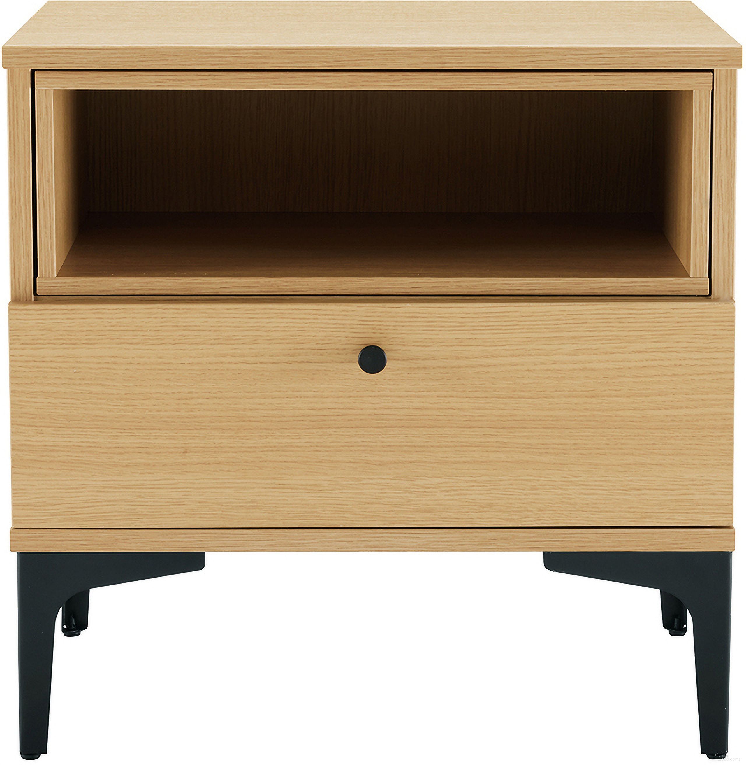 The appearance of Amara Nightstand In Natural Oak designed by Manhattan Comfort in the modern / contemporary interior design. This natural oak piece of furniture was selected by 1StopBedrooms from Amara Collection to add a touch of cosiness and style into your home. Sku: NS006-NA. Material: MDP.