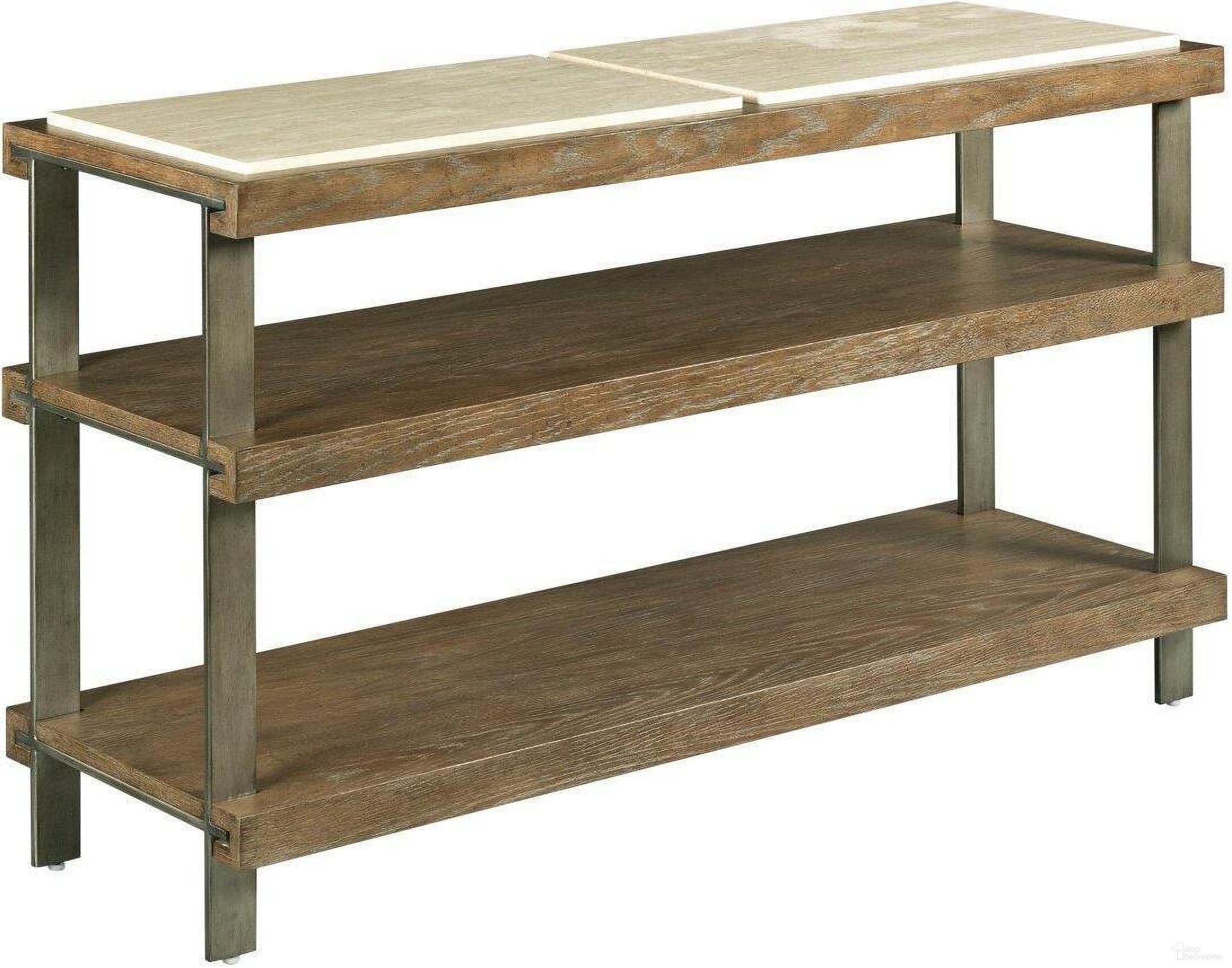 The appearance of Amara Sofa Table designed by Hammary in the transitional interior design. This medium stain piece of furniture was selected by 1StopBedrooms from Amara Collection to add a touch of cosiness and style into your home. Sku: 034-925. Material: Wood.