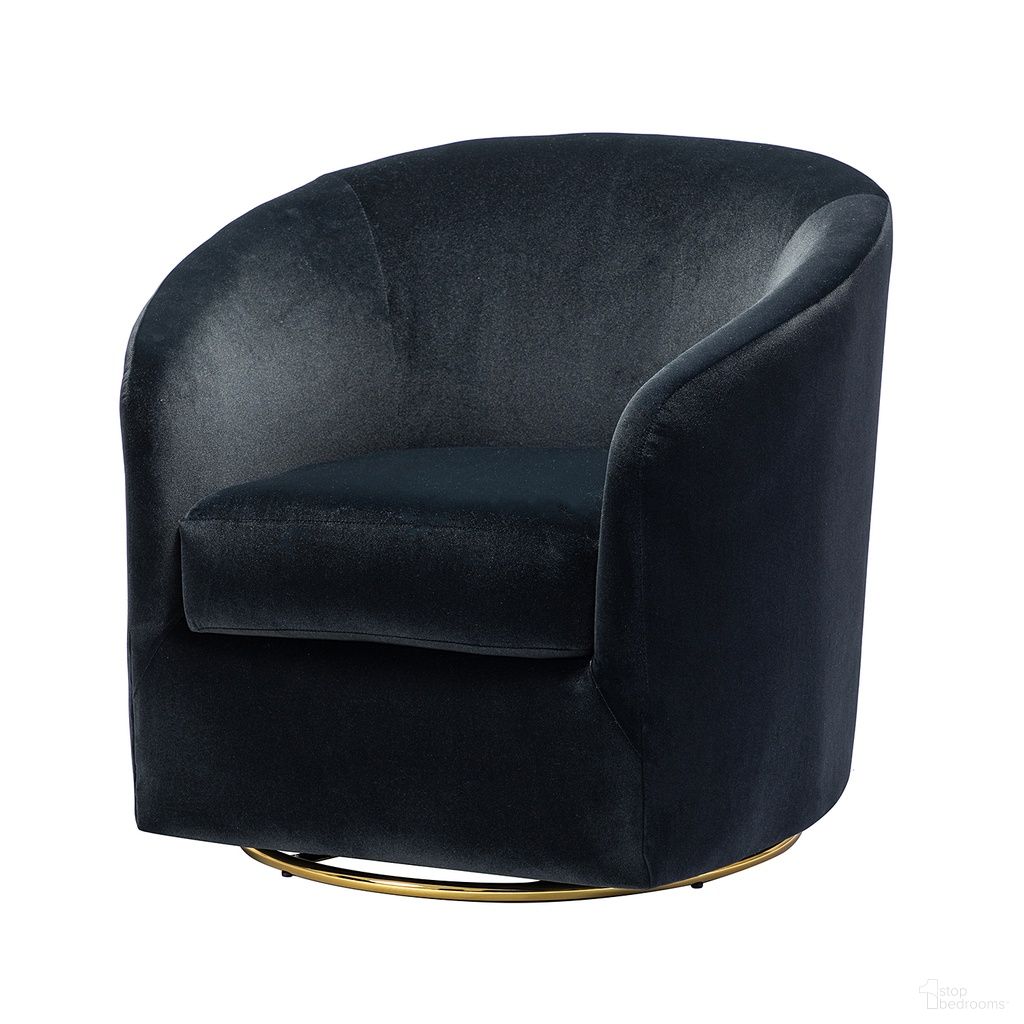 The appearance of Amarante Swivel Chair In Black designed by Karat Home in the modern / contemporary interior design. This black piece of furniture was selected by 1StopBedrooms from Amarante Collection to add a touch of cosiness and style into your home. Sku: CHM0240-BLACK. Material: Velvet.