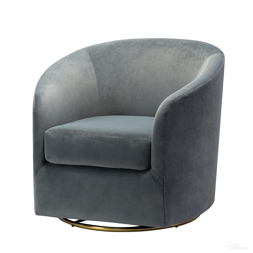The appearance of Amarante Swivel Chair In Grey designed by Karat Home in the modern / contemporary interior design. This grey piece of furniture  was selected by 1StopBedrooms from Amarante Collection to add a touch of cosiness and style into your home. Sku: CHM0240-GREY. Material: Velvet.