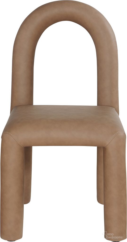 The appearance of Amari Vegan Leather Dining Chair Set of 2 In Brown designed by Meridian in the modern / contemporary interior design. This brown piece of furniture was selected by 1StopBedrooms from Amari Collection to add a touch of cosiness and style into your home. Sku: 11063Brown-C. Material: Vegan Leather. Chair Type: Side Chair.
