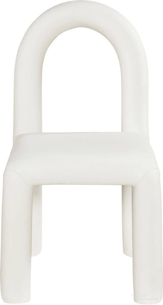 The appearance of Amari Vegan Leather Dining Chair Set of 2 In Cream designed by Meridian in the modern / contemporary interior design. This cream piece of furniture  was selected by 1StopBedrooms from Amari Collection to add a touch of cosiness and style into your home. Sku: 11063Cream-C. Material: Vegan Leather. Chair Type: Side Chair.