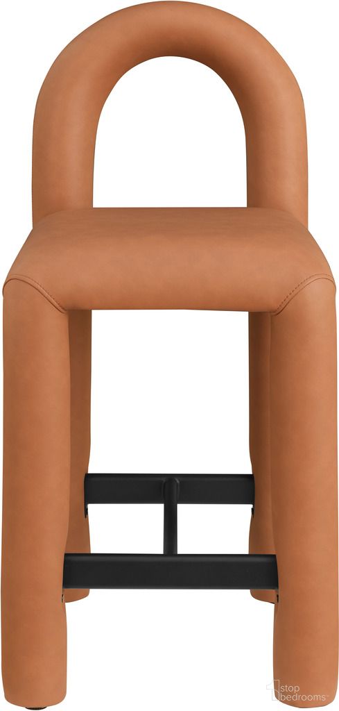 The appearance of Amari Vegan Leather Stool In Cognac designed by Meridian in the modern / contemporary interior design. This cognac piece of furniture was selected by 1StopBedrooms from Amari Collection to add a touch of cosiness and style into your home. Sku: 11064Cognac-C. Material: Vegan Leather.