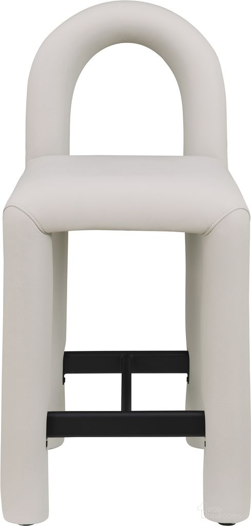 Amari Vegan Leather Stool In Taupe