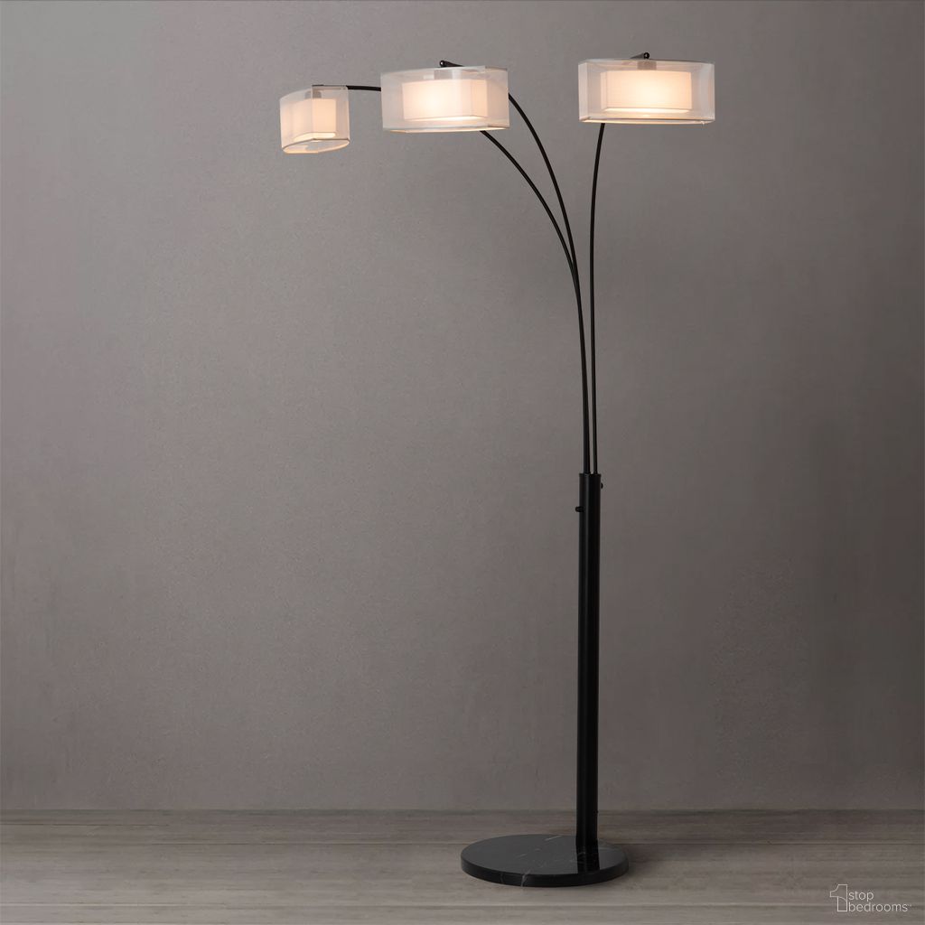 Amarillo 3 Light Arc Floor Lamp In Matte Black