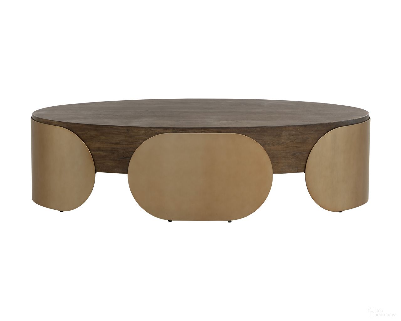 Amarula Coffee Table In Dark Brown and Antique Brass