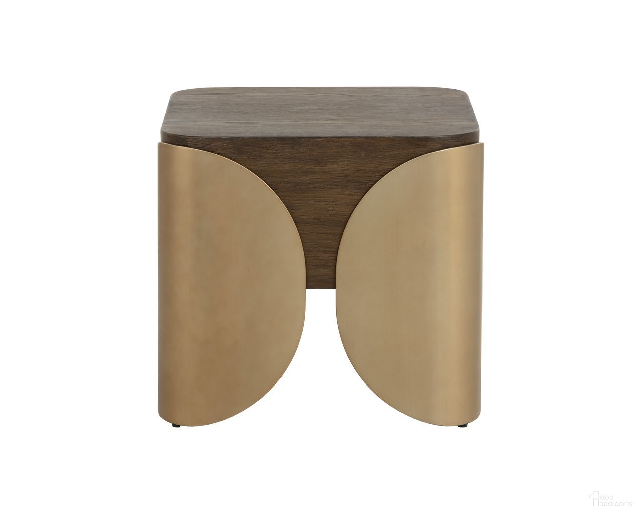 Amarula Side Table In Dark Brown and Antique Brass
