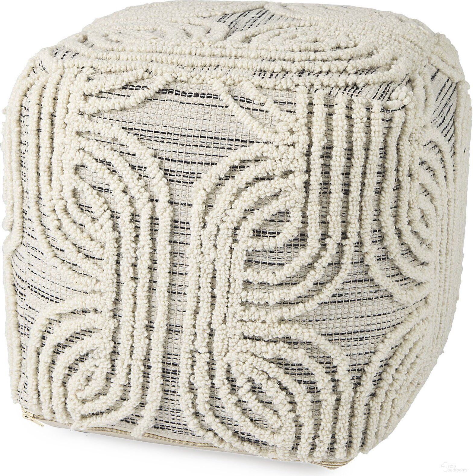 The appearance of Amaya Wool and Cotton Pouf In Cream,Black and Gray designed by Mercana in the modern / contemporary interior design. This cream and black piece of furniture was selected by 1StopBedrooms from Amaya Collection to add a touch of cosiness and style into your home. Sku: 69507. Material: Wool.