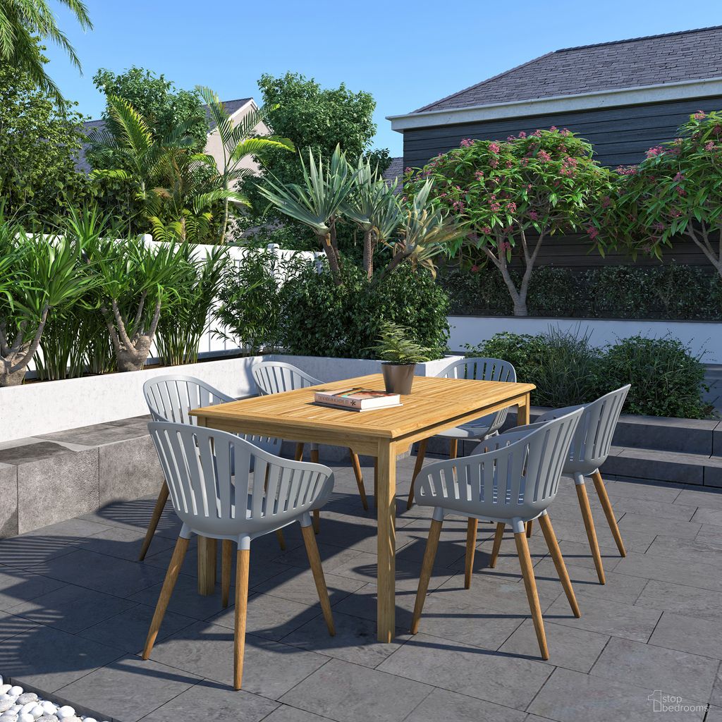 The appearance of Amazonia Billy 7-Piece Rectangular Patio Dining Set In Grey designed by International Home Miami in the modern / contemporary interior design. This grey piece of furniture was selected by 1StopBedrooms from Cairo Collection to add a touch of cosiness and style into your home. Sku: SC MALREC_6CANNES GR_LOT. Material: Wood.