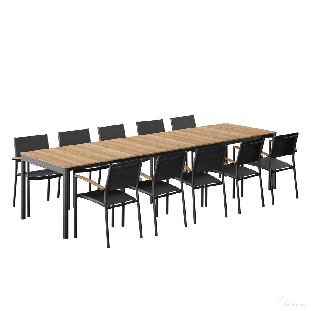 The appearance of Amazonia Busdapest 11 Piece Extendable Patio Dining Set In Black designed by International Home Miami in the modern / contemporary interior design. This black piece of furniture was selected by 1StopBedrooms from Stockholm Collection to add a touch of cosiness and style into your home. Sku: TPZEXTBL_ 10VERA. Material: Aluminium.