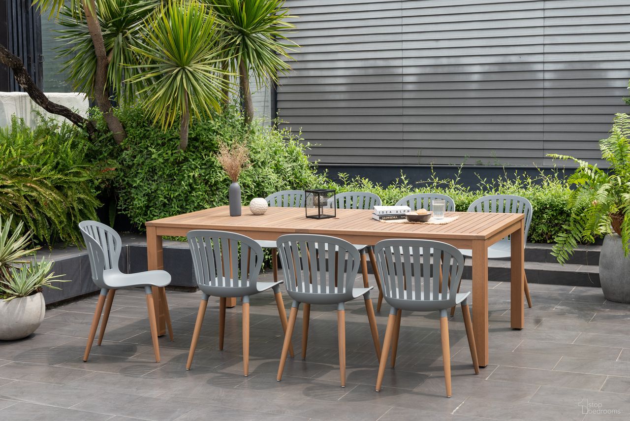The appearance of Amazonia CoastalBreeze 9-Piece Rectangular Patio Dining Set In Grey designed by International Home Miami in the modern / contemporary interior design. This grey piece of furniture was selected by 1StopBedrooms from Athens Collection to add a touch of cosiness and style into your home. Sku: ALALOT_8CANSD GR. Material: Wood.