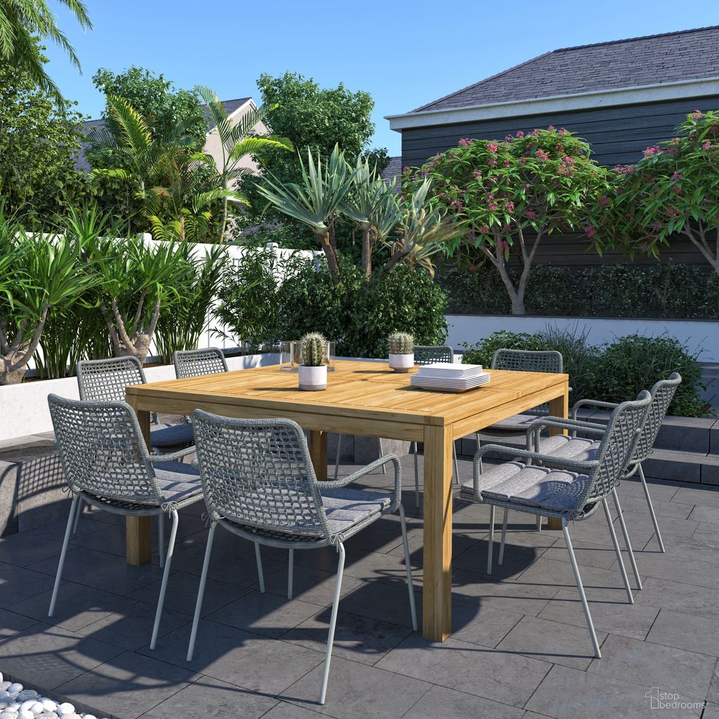 The appearance of Amazonia Demogorgon 9-Piece Square Patio Dining Set In Grey designed by International Home Miami in the modern / contemporary interior design. This grey piece of furniture was selected by 1StopBedrooms from Mykonos Collection to add a touch of cosiness and style into your home. Sku: SC RINSQ_8OBERON GR_GR_OUT. Material: Wood.