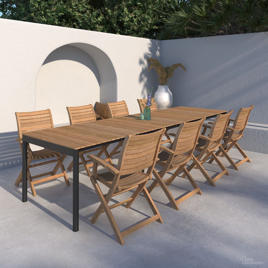 The appearance of Amazonia Dubai 9 Piece Extendable Patio Dining Set In Natural designed by International Home Miami in the modern / contemporary interior design. This natural piece of furniture was selected by 1StopBedrooms from Stockholm Collection to add a touch of cosiness and style into your home. Sku: TPZEXTBL_ 8PALUARM. Material: Aluminium.