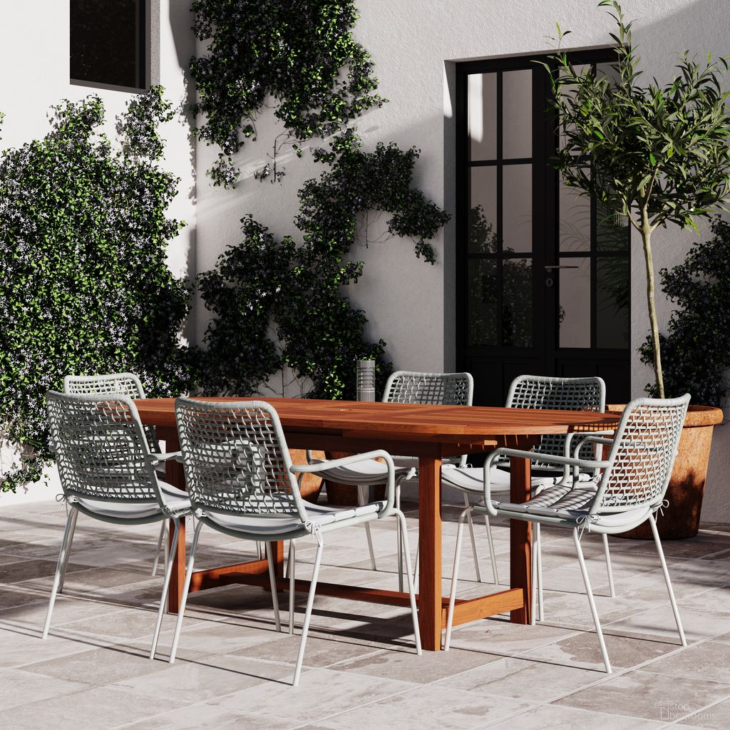 The appearance of Amazonia Dustin 7-Piece Oval Extendable Patio Dining Set In Grey designed by International Home Miami in the modern / contemporary interior design. This grey piece of furniture  was selected by 1StopBedrooms from Santorini Collection to add a touch of cosiness and style into your home. Sku: BT 360_6OBERON GR_GR_OUT. Material: Wood.