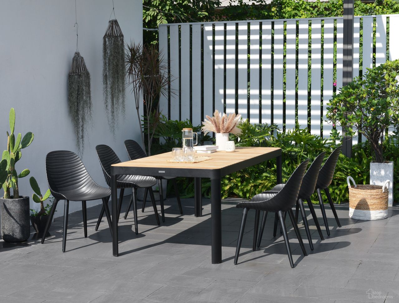 The appearance of Amazonia Egipt 7 Piece Rectangular Patio Dining Set In Black designed by International Home Miami in the modern / contemporary interior design. This black piece of furniture was selected by 1StopBedrooms from Copenhagen Collection to add a touch of cosiness and style into your home. Sku: PORTALS_6STRMSD_ALUBK. Material: Aluminium.