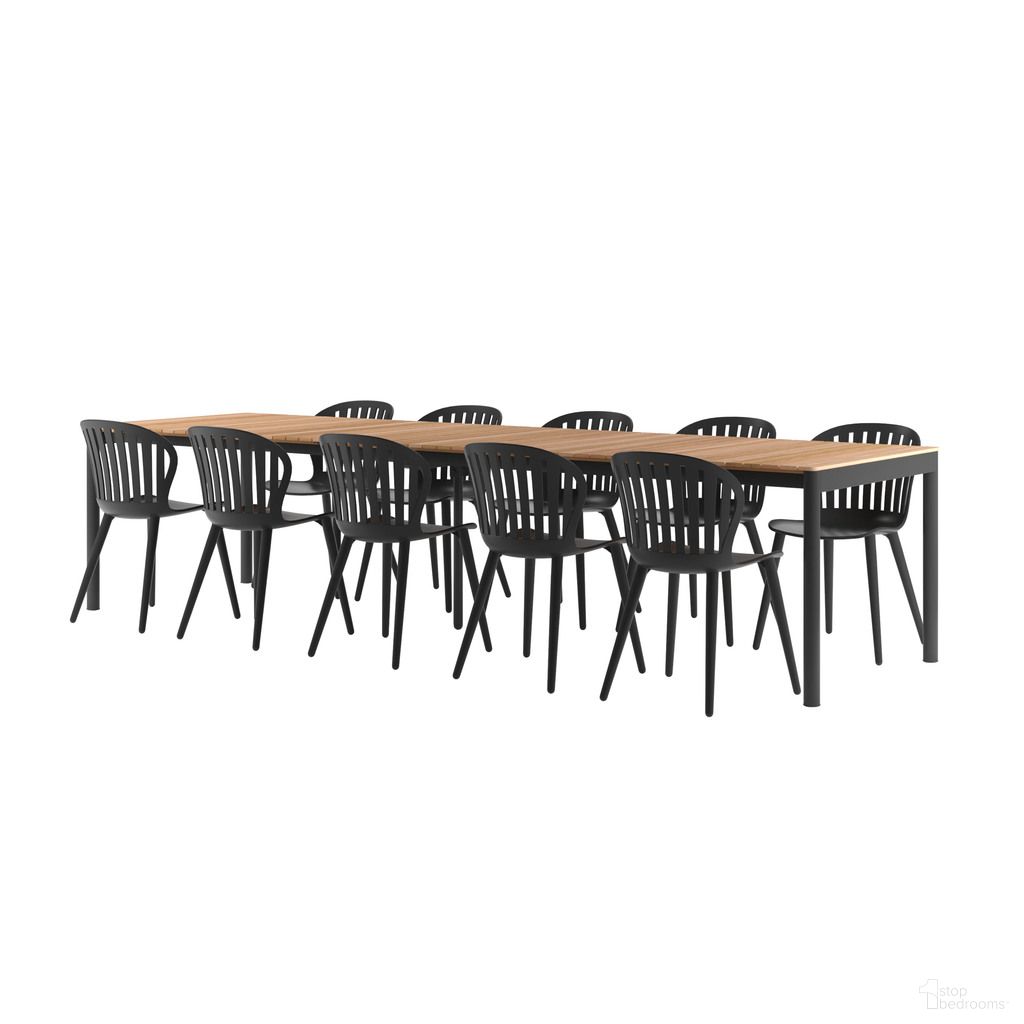 The appearance of Amazonia Hialeah 11 Piece Extendable Patio Dining Set In Black designed by International Home Miami in the modern / contemporary interior design. This black piece of furniture was selected by 1StopBedrooms from Stockholm Collection to add a touch of cosiness and style into your home. Sku: TPZEXTBL_ 10CANNSDBKALU. Material: Aluminium.