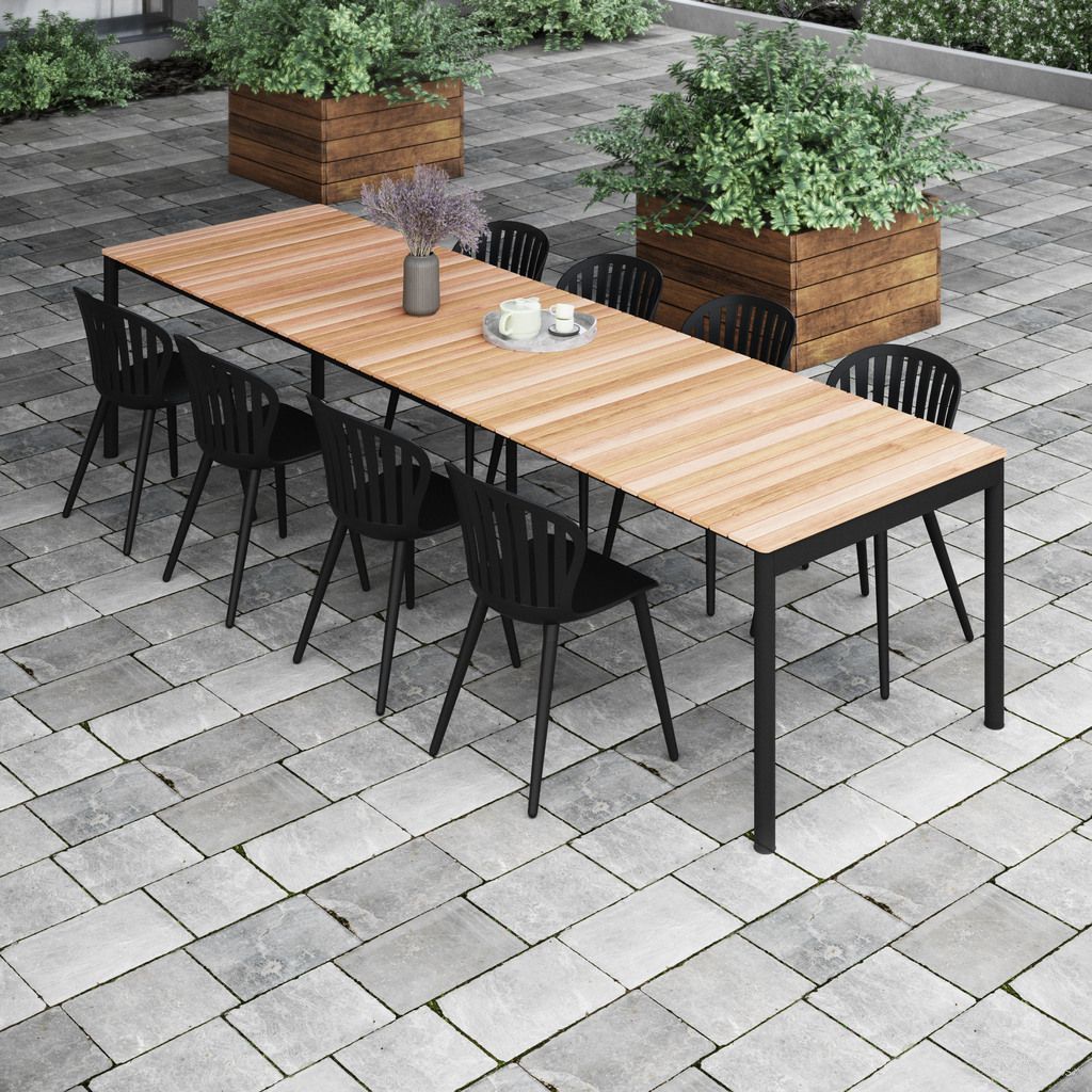 The appearance of Amazonia Hialeah 9 Piece Extendable Patio Dining Set In Black designed by International Home Miami in the modern / contemporary interior design. This black piece of furniture was selected by 1StopBedrooms from Stockholm Collection to add a touch of cosiness and style into your home. Sku: TPZEXTBL_ 8CANNSDBKALU. Material: Aluminium.