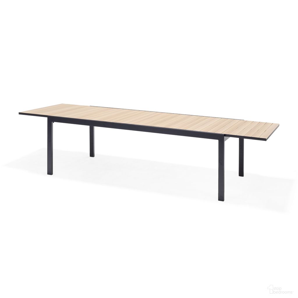The appearance of Amazonia Ibiza Rectangular Extebdable Patio Dining Table In Black designed by International Home Miami in the modern / contemporary interior design. This black piece of furniture was selected by 1StopBedrooms from Copenhagen Collection to add a touch of cosiness and style into your home. Sku: SC PANAMA_EXT_BK. Material: Aluminium.