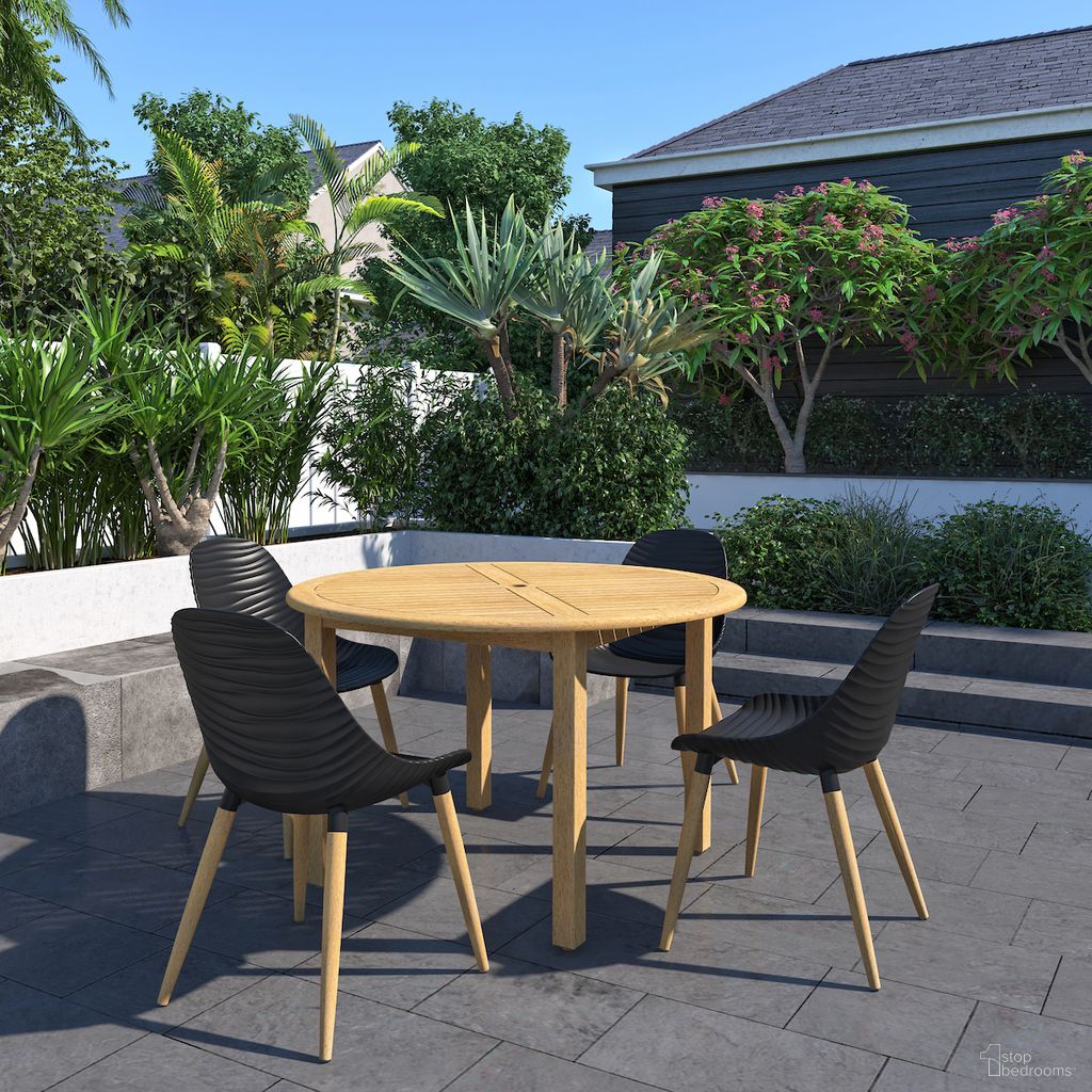 The appearance of Amazonia IslandGlow 5-Piece Round Patio Dining Set In Black designed by International Home Miami in the modern / contemporary interior design. This black piece of furniture was selected by 1StopBedrooms from Copenhagen Collection to add a touch of cosiness and style into your home. Sku: OLDBU_4STRMSD BK. Material: Wood.
