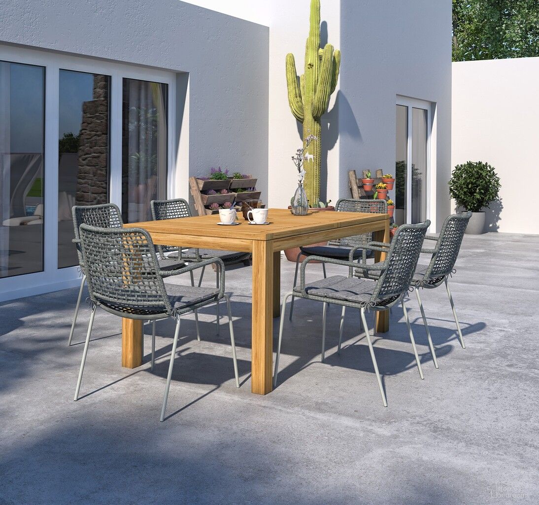 The appearance of Amazonia Joyce 7-Piece Rectangular Patio Dining Set In Grey designed by International Home Miami in the modern / contemporary interior design. This grey piece of furniture was selected by 1StopBedrooms from Mykonos Collection to add a touch of cosiness and style into your home. Sku: SC RINREC_6OBERON GR_GR_OUT. Material: Wood.