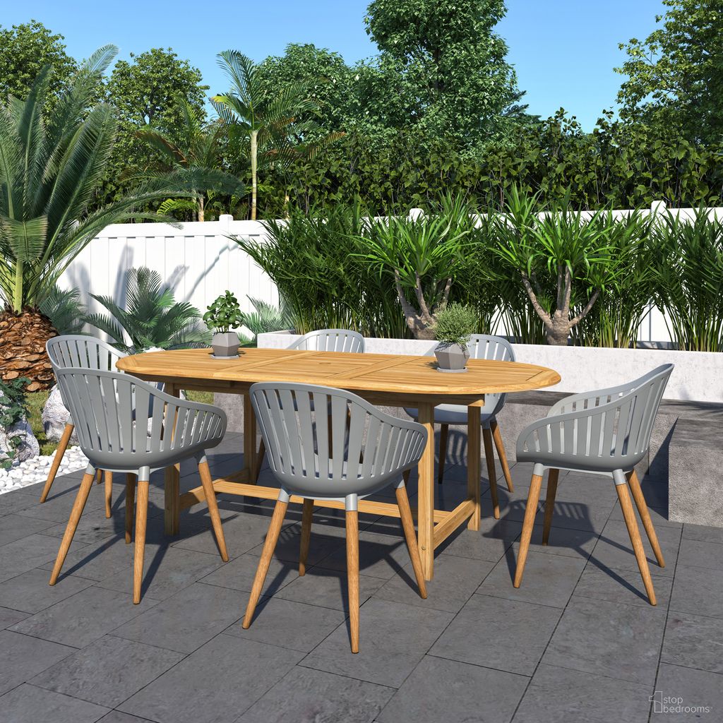 The appearance of Amazonia Kali 7-Piece Oval Extendable Patio Dining Set In Grey designed by International Home Miami in the modern / contemporary interior design. This grey piece of furniture was selected by 1StopBedrooms from Cairo Collection to add a touch of cosiness and style into your home. Sku: SC DIANOVSM_6CANNES GR_LOT. Material: Wood.