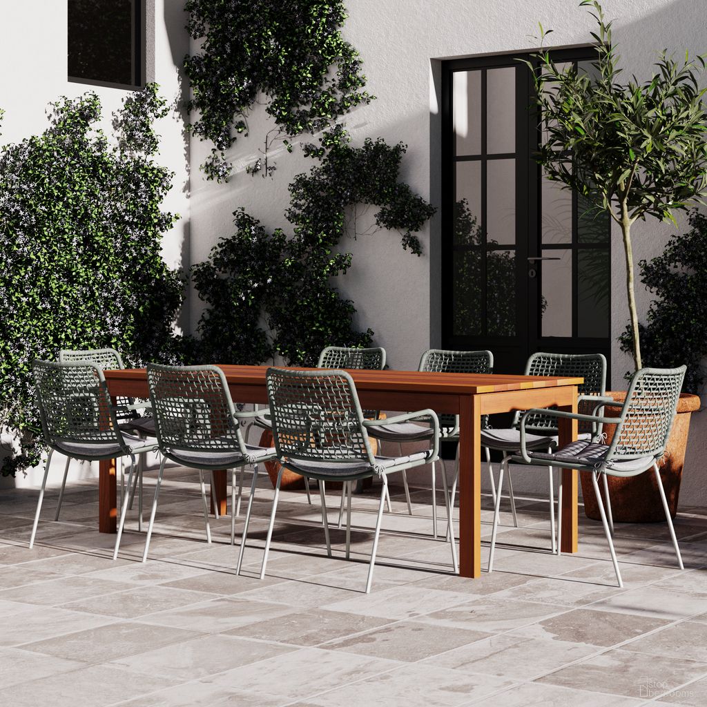 The appearance of Amazonia Max 9-Piece Rectangular Patio Dining Set In Grey designed by International Home Miami in the modern / contemporary interior design. This grey piece of furniture was selected by 1StopBedrooms from Santorini Collection to add a touch of cosiness and style into your home. Sku: BT 265_8OBERON GR_GR_OUT. Material: Wood.