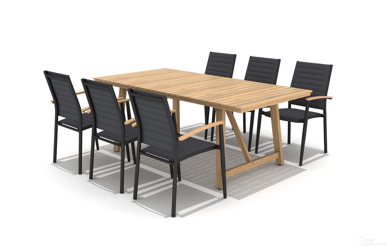 The appearance of Amazonia Monaco 7 Piece Oval Patio Dining Set In Black designed by International Home Miami in the modern / contemporary interior design. This black piece of furniture was selected by 1StopBedrooms from Berlin Collection to add a touch of cosiness and style into your home. Sku: KLARION_6PORTALSBK. Material: Aluminium.