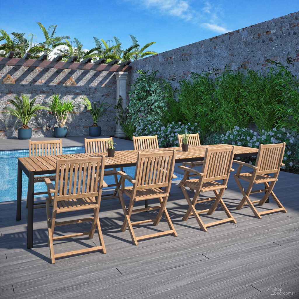 The appearance of Amazonia Munich 9 Piece Extendable Patio Dining Set In Natural designed by International Home Miami in the modern / contemporary interior design. This natural piece of furniture was selected by 1StopBedrooms from Stockholm Collection to add a touch of cosiness and style into your home. Sku: TPZEXTBL_ 8YOGARM. Material: Aluminium.