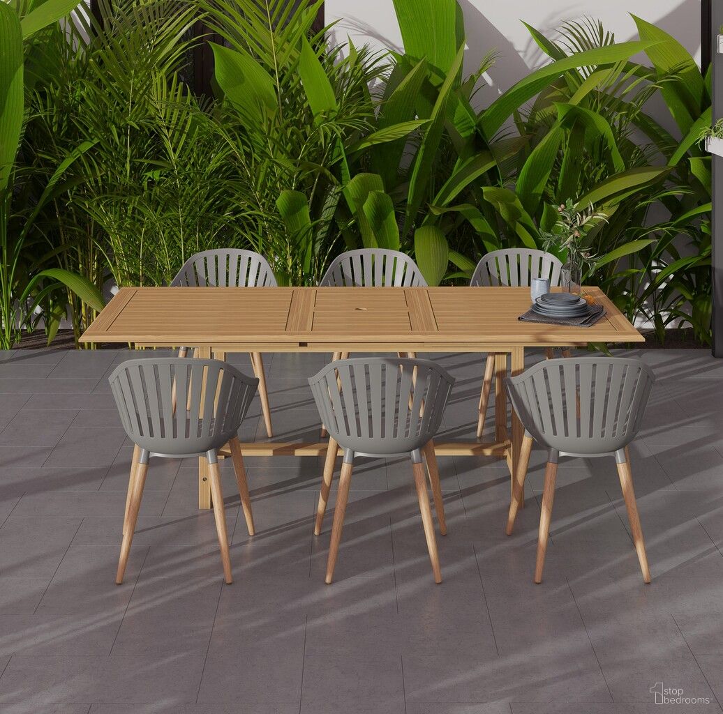 The appearance of Amazonia Murray 7-Piece Rectangular Patio Dining Set In Grey designed by International Home Miami in the modern / contemporary interior design. This grey piece of furniture was selected by 1StopBedrooms from Cairo Collection to add a touch of cosiness and style into your home. Sku: SC DIANREC_6CANNES GR_LOT. Material: Wood.