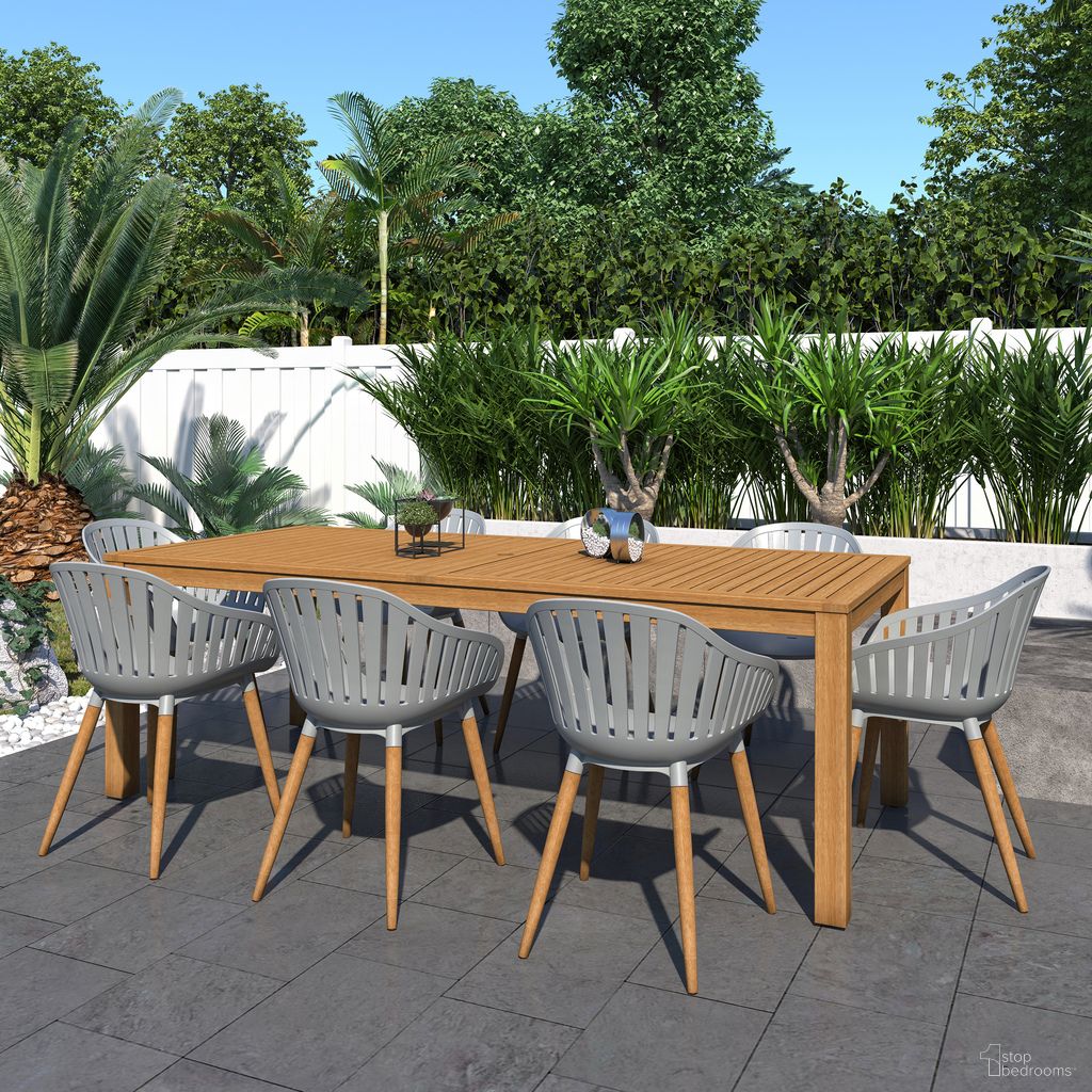 The appearance of Amazonia Nancy 9-Piece Rectangular Patio Dining Set In Grey designed by International Home Miami in the modern / contemporary interior design. This grey piece of furniture  was selected by 1StopBedrooms from Venice Collection to add a touch of cosiness and style into your home. Sku: SC ALAMA_8CANNES GR_LOT. Material: Wood.
