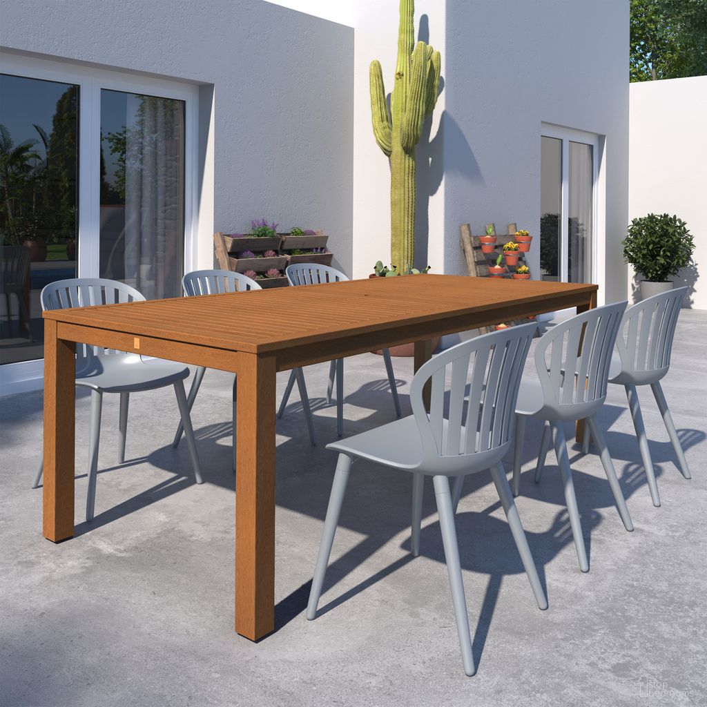 The appearance of Amazonia OasisHaven 7-Piece Rectangular Patio Dining Set In Grey designed by International Home Miami in the modern / contemporary interior design. This grey piece of furniture  was selected by 1StopBedrooms from Athens Collection to add a touch of cosiness and style into your home. Sku: ALALOT_6CANSD ALUGR. Material: Wood.