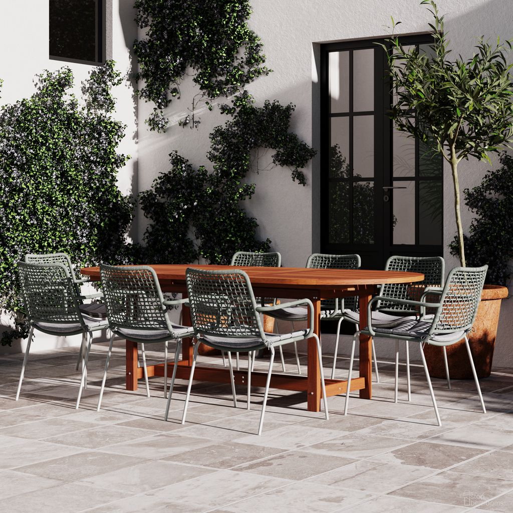 The appearance of Amazonia Robin 9-Piece Oval Extendable Patio Dining Set In Grey designed by International Home Miami in the modern / contemporary interior design. This grey piece of furniture was selected by 1StopBedrooms from Santorini Collection to add a touch of cosiness and style into your home. Sku: BT 359_8OBERON GR_GR_OUT. Material: Wood.
