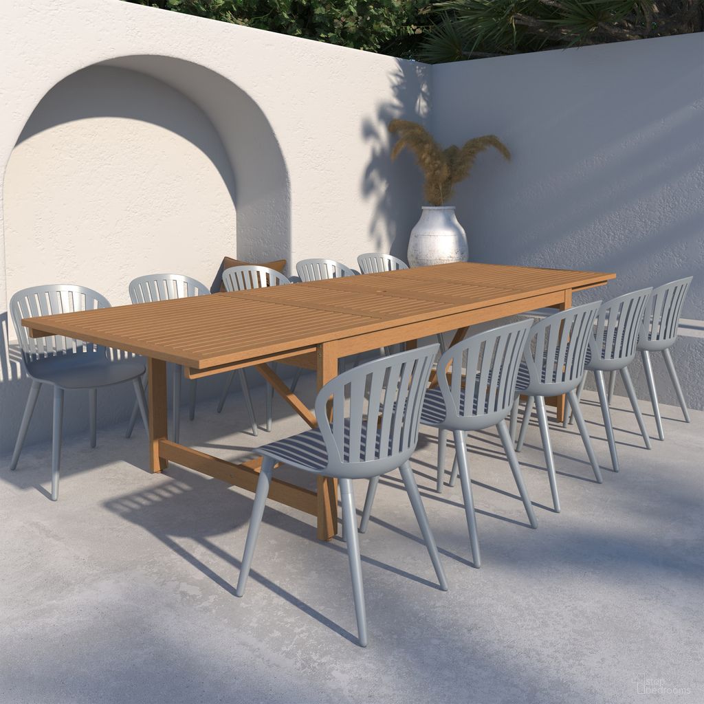 The appearance of Amazonia SeabreezeCharm 11-Piece Rectangular Patio Dining Set In Grey designed by International Home Miami in the modern / contemporary interior design. This grey piece of furniture was selected by 1StopBedrooms from Florence Collection to add a touch of cosiness and style into your home. Sku: LEYLOT_10CANSD ALUGR. Material: Wood.