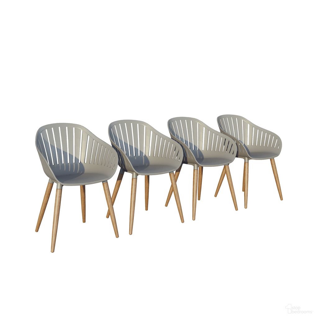 The appearance of Amazonia Winterfell 4-Piece Chairs Set In Grey designed by International Home Miami in the modern / contemporary interior design. This grey piece of furniture  was selected by 1StopBedrooms from Florence Collection to add a touch of cosiness and style into your home. Sku: SC 4CANNES GR_PAR. Material: Resin.