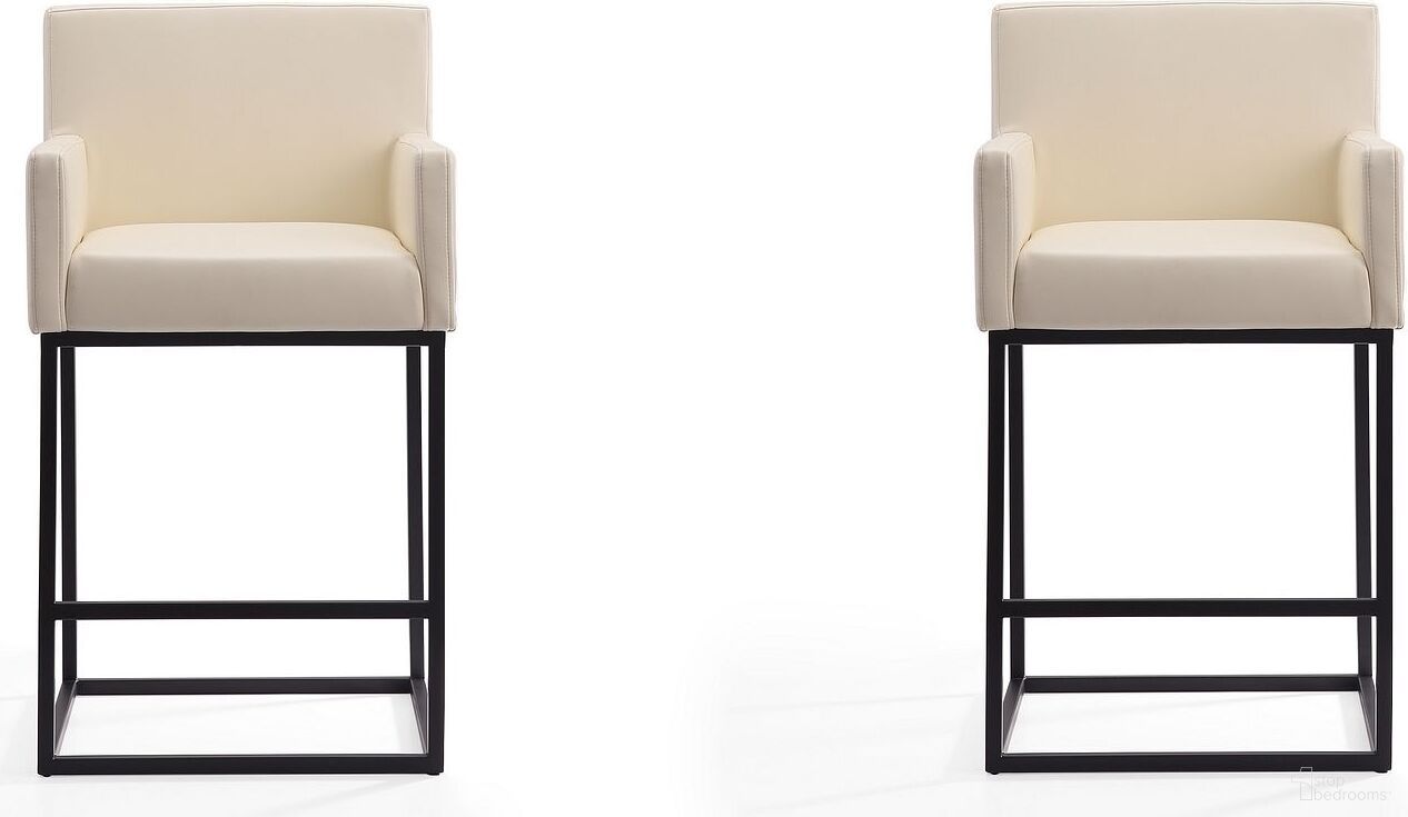 Ambassador Counter Stool in Cream and Black (Set of 2)