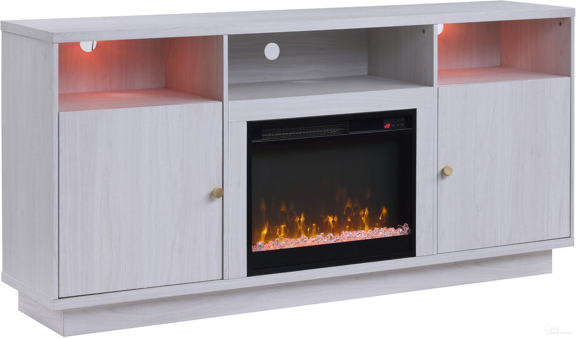 The appearance of Ambrose 70 Inch Fireplace Console TV Stand with LED Light In White designed by Lilola Home in the modern / contemporary interior design. This white piece of furniture was selected by 1StopBedrooms from Ambrose Collection to add a touch of cosiness and style into your home. Sku: 97037. Material: MDF.