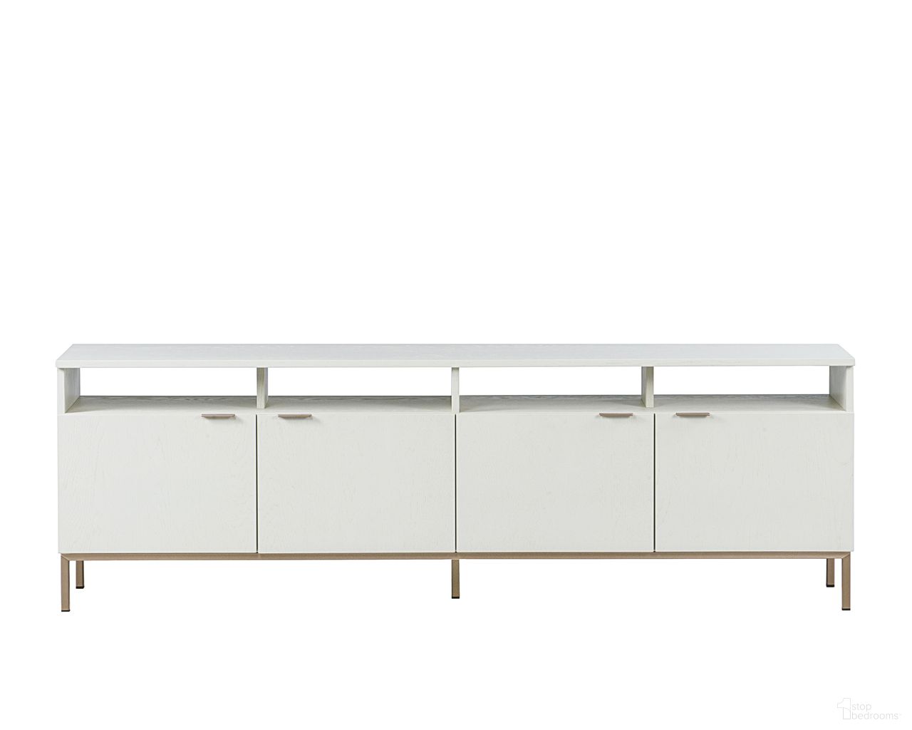 Ambrose Modular Storage Cabinet In Champagne Gold and Cream