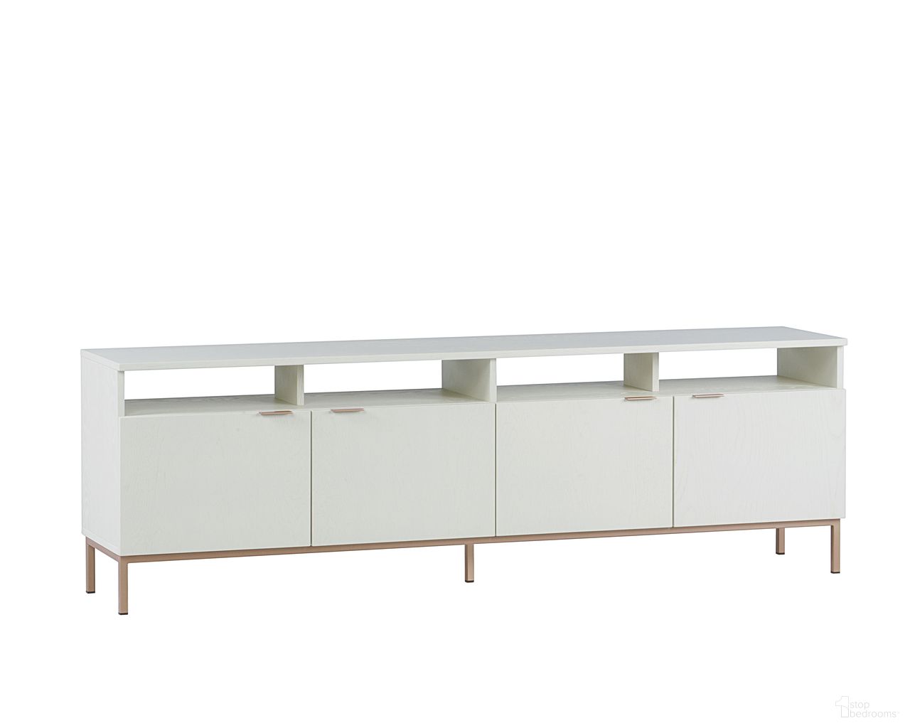Ambrose Modular Storage Cabinet In Champagne Gold and Cream