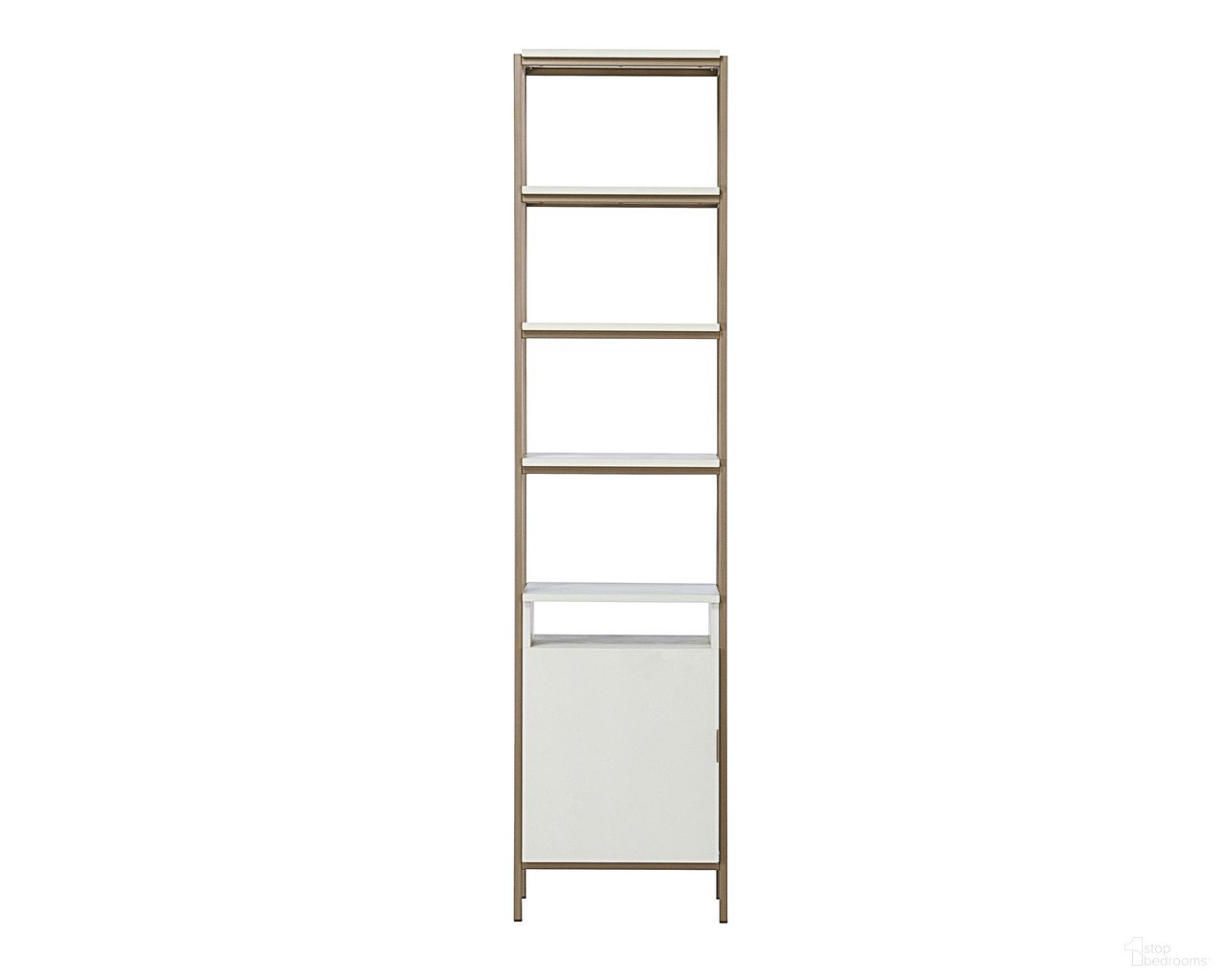 Ambrose Small Modular Bookcase In Champagne Gold and Cream