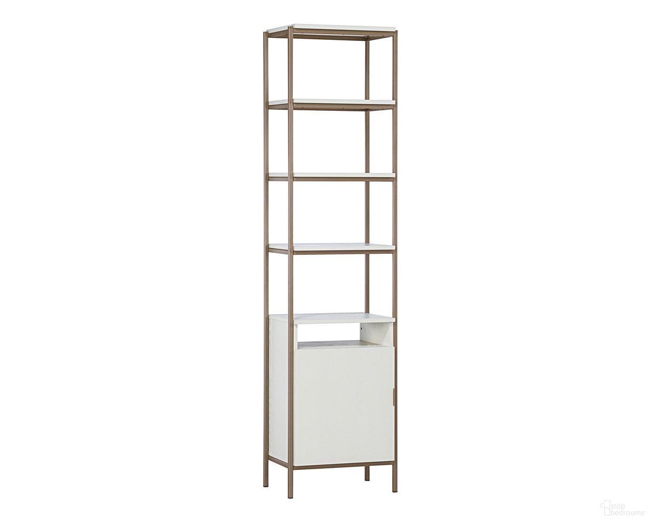 Ambrose Small Modular Bookcase In Champagne Gold and Cream
