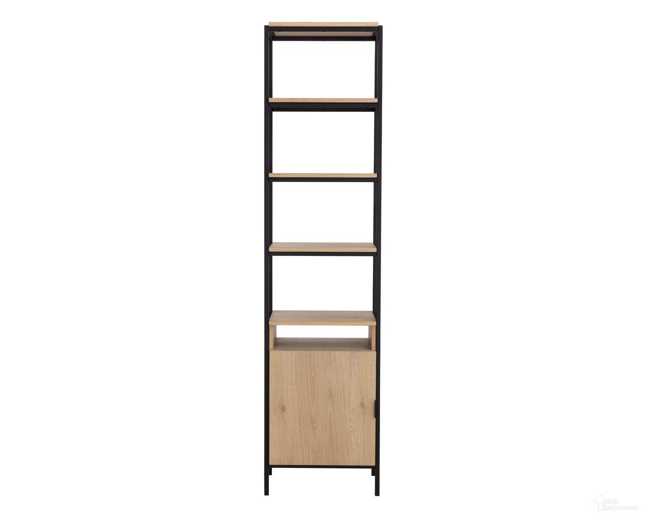 Ambrose Small Modular Bookcase In Rustic Oak and Black