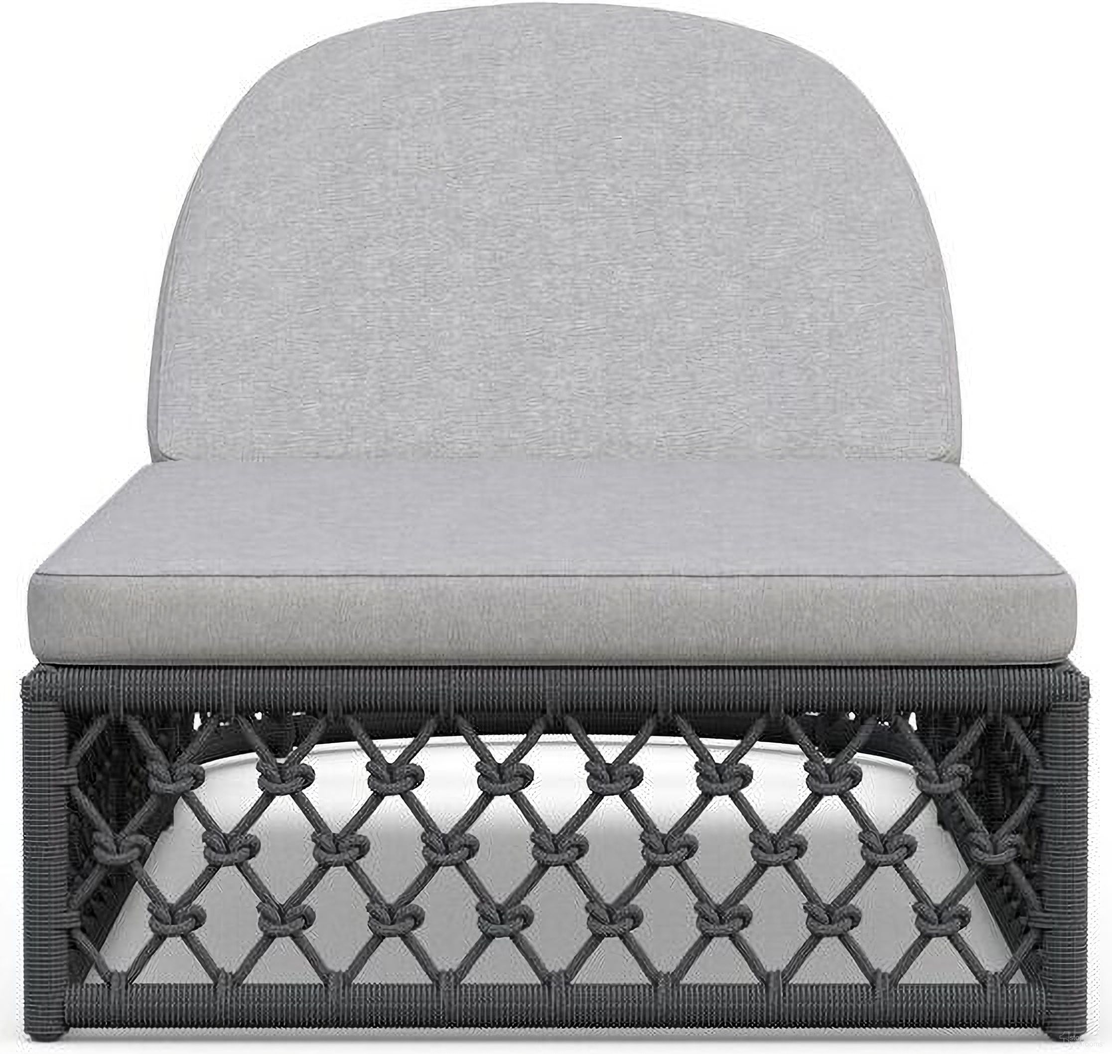 The appearance of Amelia Chaise Lounge with Cushion In Moon and Matte Charcoal designed by Azzurro Living in the coastal interior design. This moon/matte charcoal piece of furniture was selected by 1StopBedrooms from Amelia Collection to add a touch of cosiness and style into your home. Sku: AME-R07L1-CU. Material: Aluminum.