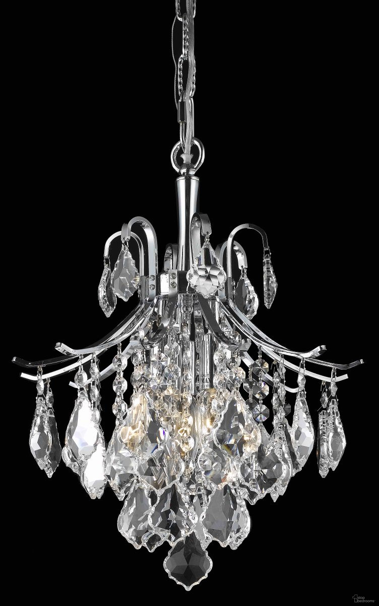 The appearance of Amelia Chrome Pendant LD8100D12C designed by Elegant Lighting in the transitional interior design. This chrome piece of furniture  was selected by 1StopBedrooms from Amelia Collection to add a touch of cosiness and style into your home. Sku: LD8100D12C. Material: Steel.