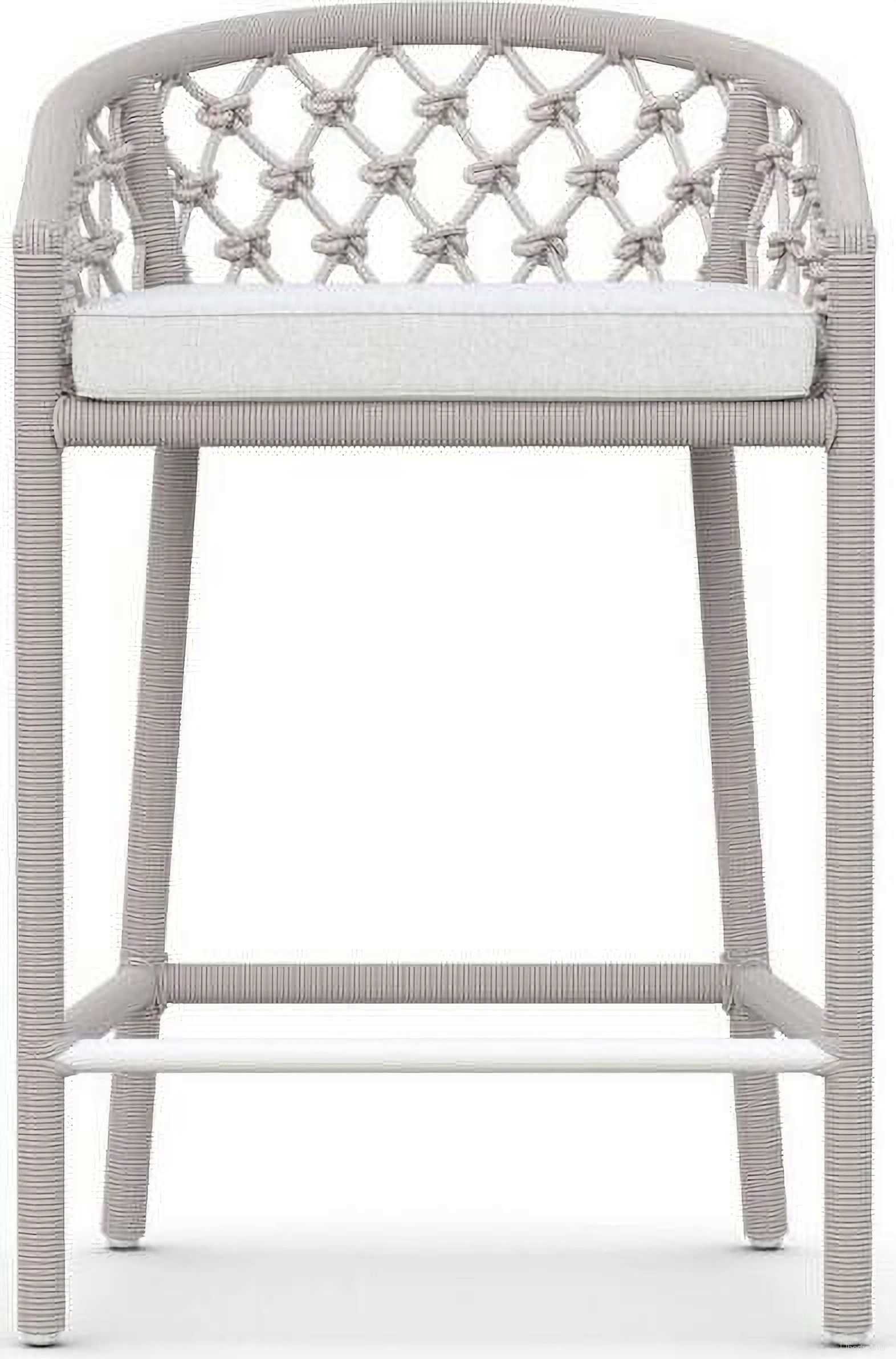 The appearance of Amelia Counter Stool with Cushion In Polar and Matte White designed by Azzurro Living in the coastal interior design. This polar/matte white piece of furniture was selected by 1StopBedrooms from Amelia Collection to add a touch of cosiness and style into your home. Sku: AME-R06CS-CU. Material: Aluminum.