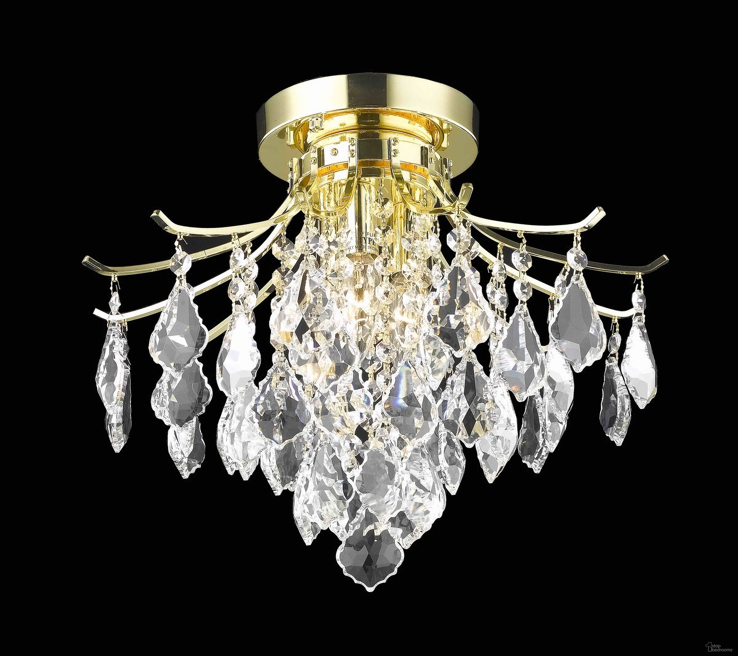 The appearance of Amelia Gold Flush Mount LD8100F16G designed by Elegant Lighting in the transitional interior design. This gold piece of furniture was selected by 1StopBedrooms from Amelia Collection to add a touch of cosiness and style into your home. Sku: LD8100F16G. Material: Steel.