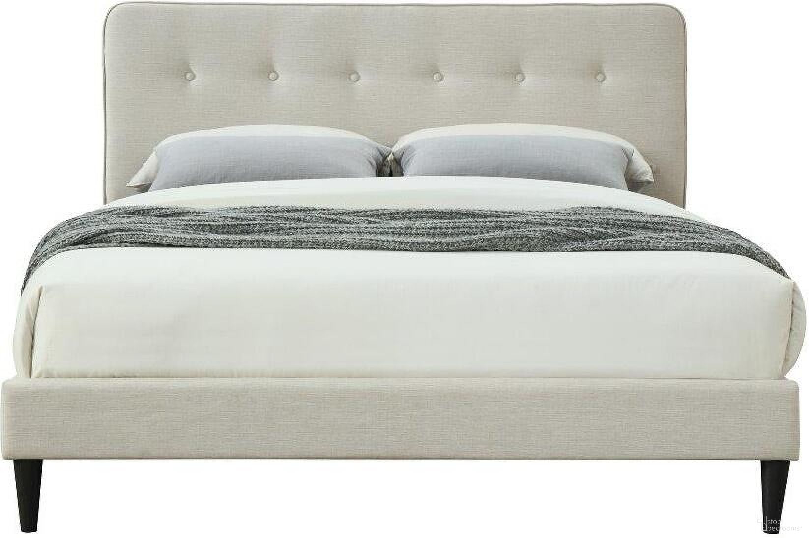 The appearance of Amelia King Upholstered Bed designed by Bernell in the transitional interior design. This beige piece of furniture was selected by 1StopBedrooms from Amelia Collection to add a touch of cosiness and style into your home. Sku: 1130-110. Bed Size: King. Material: Rubberwood. Bed Type: Upholstered Bed.